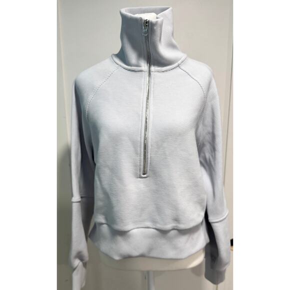 VARLEY Milano Half Zip Sweat Textured Cropped Pullover Sweatshirt Size XS - Picture 2 of 8